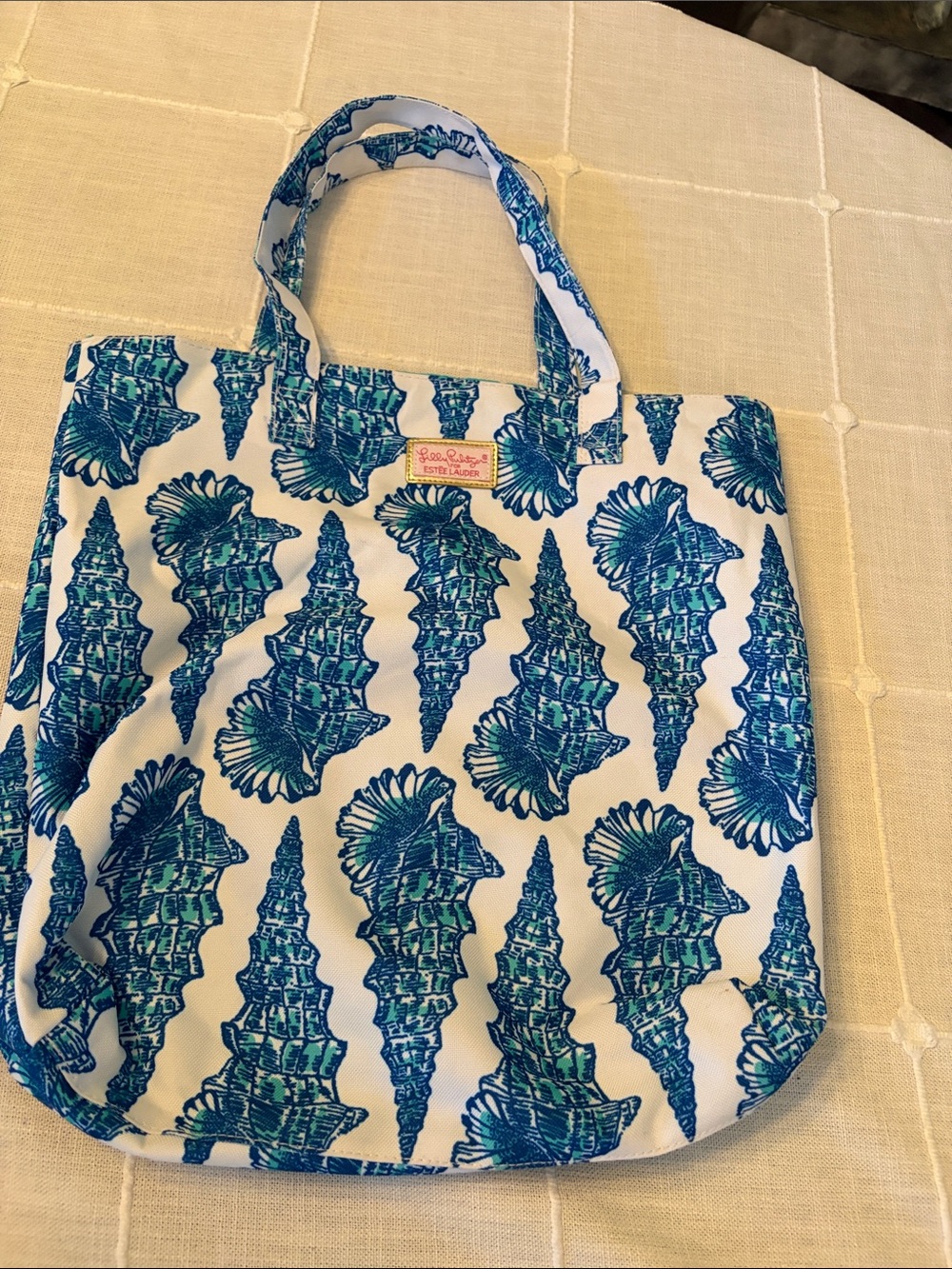Lilly Pulitzer Blue and Teal Seashell Tote